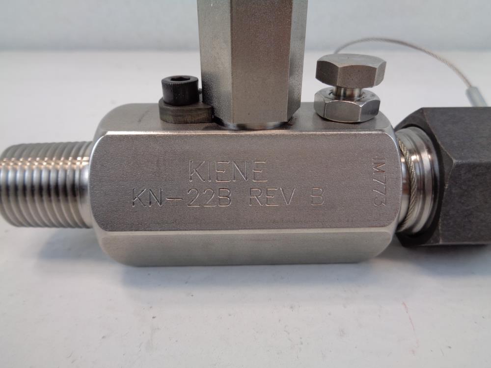 Kiene Indicator Needle Valve,  1/2" MNPT, Stainless Steel, KN-22B